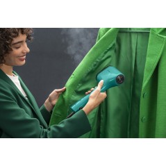 Tefal Pure Pop DT2024E1 Handheld Fabric Steamer 1300W - Effortless Wrinkle Removal in Green!
